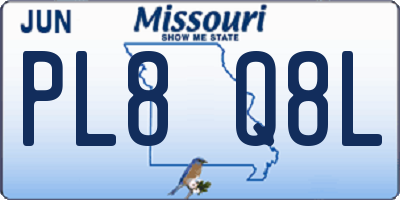 MO license plate PL8Q8L