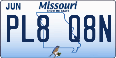 MO license plate PL8Q8N