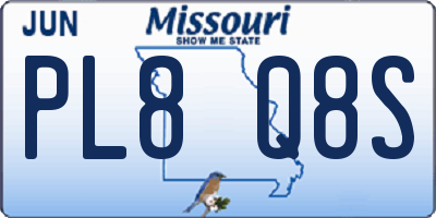 MO license plate PL8Q8S
