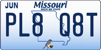 MO license plate PL8Q8T