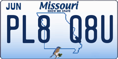 MO license plate PL8Q8U