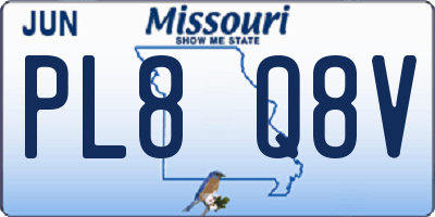 MO license plate PL8Q8V