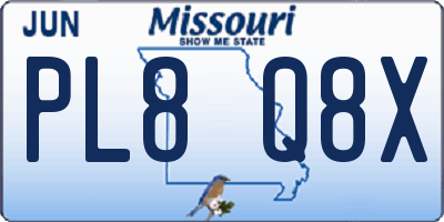 MO license plate PL8Q8X