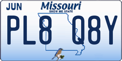 MO license plate PL8Q8Y