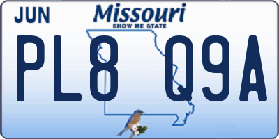 MO license plate PL8Q9A