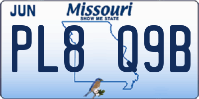 MO license plate PL8Q9B