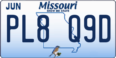 MO license plate PL8Q9D