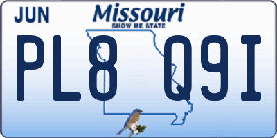 MO license plate PL8Q9I