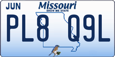 MO license plate PL8Q9L