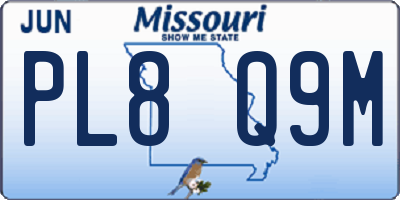 MO license plate PL8Q9M