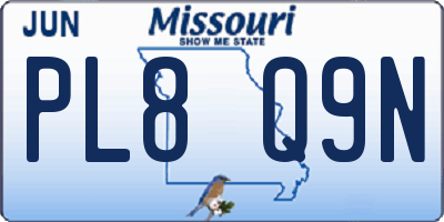 MO license plate PL8Q9N