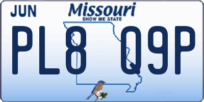 MO license plate PL8Q9P
