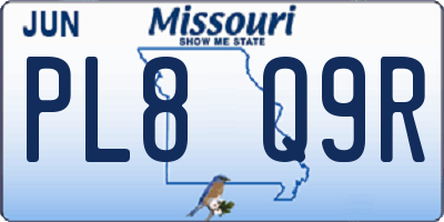 MO license plate PL8Q9R