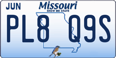 MO license plate PL8Q9S