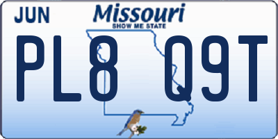 MO license plate PL8Q9T