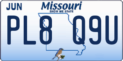 MO license plate PL8Q9U