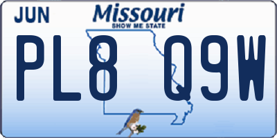 MO license plate PL8Q9W