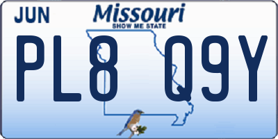 MO license plate PL8Q9Y