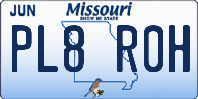 MO license plate PL8R0H