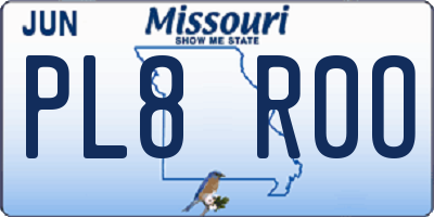 MO license plate PL8R0O