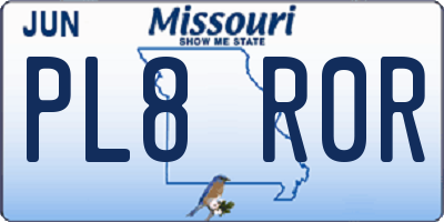 MO license plate PL8R0R