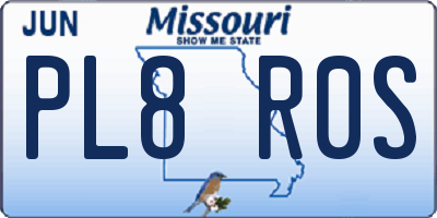 MO license plate PL8R0S