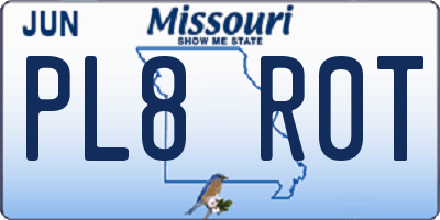 MO license plate PL8R0T