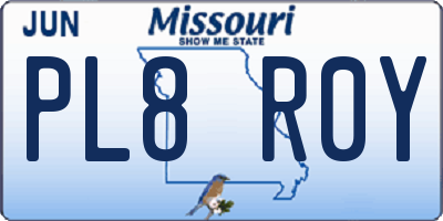 MO license plate PL8R0Y
