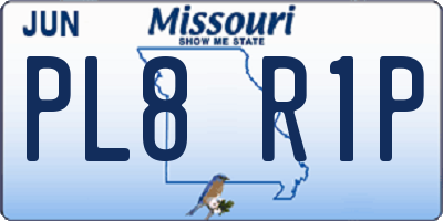 MO license plate PL8R1P