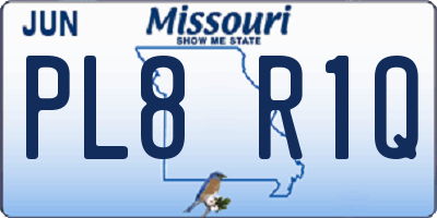 MO license plate PL8R1Q