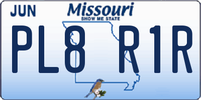 MO license plate PL8R1R