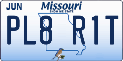 MO license plate PL8R1T