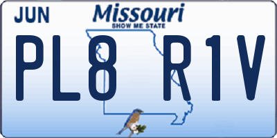 MO license plate PL8R1V