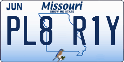 MO license plate PL8R1Y