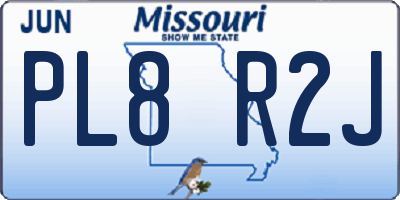 MO license plate PL8R2J
