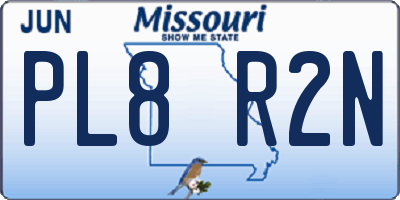 MO license plate PL8R2N