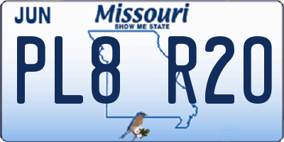 MO license plate PL8R2O