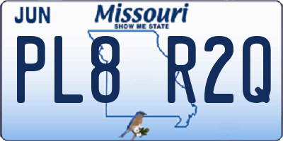 MO license plate PL8R2Q