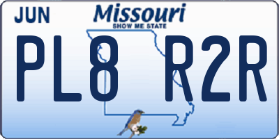 MO license plate PL8R2R