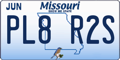 MO license plate PL8R2S