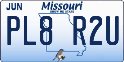 MO license plate PL8R2U