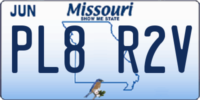 MO license plate PL8R2V
