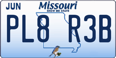 MO license plate PL8R3B