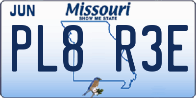 MO license plate PL8R3E