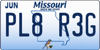 MO license plate PL8R3G