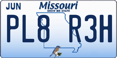 MO license plate PL8R3H