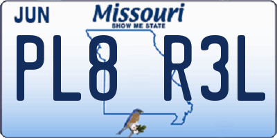 MO license plate PL8R3L