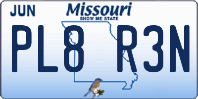 MO license plate PL8R3N