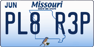 MO license plate PL8R3P