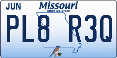 MO license plate PL8R3Q